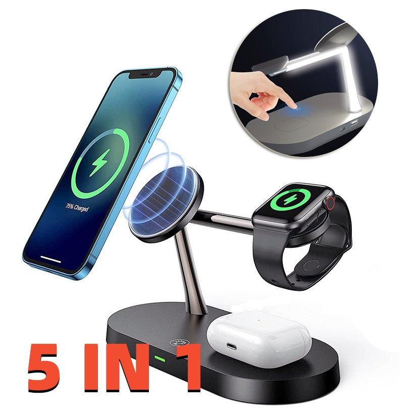 Multifunctional Five-In-One Magnetic Wireless Charger